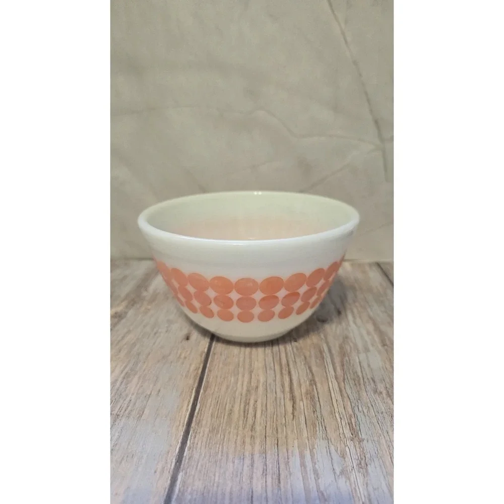 Pyrex Orange Polka Dot Bowls Set Of Three #401 Vintage Milk Glass 1.5 Quart